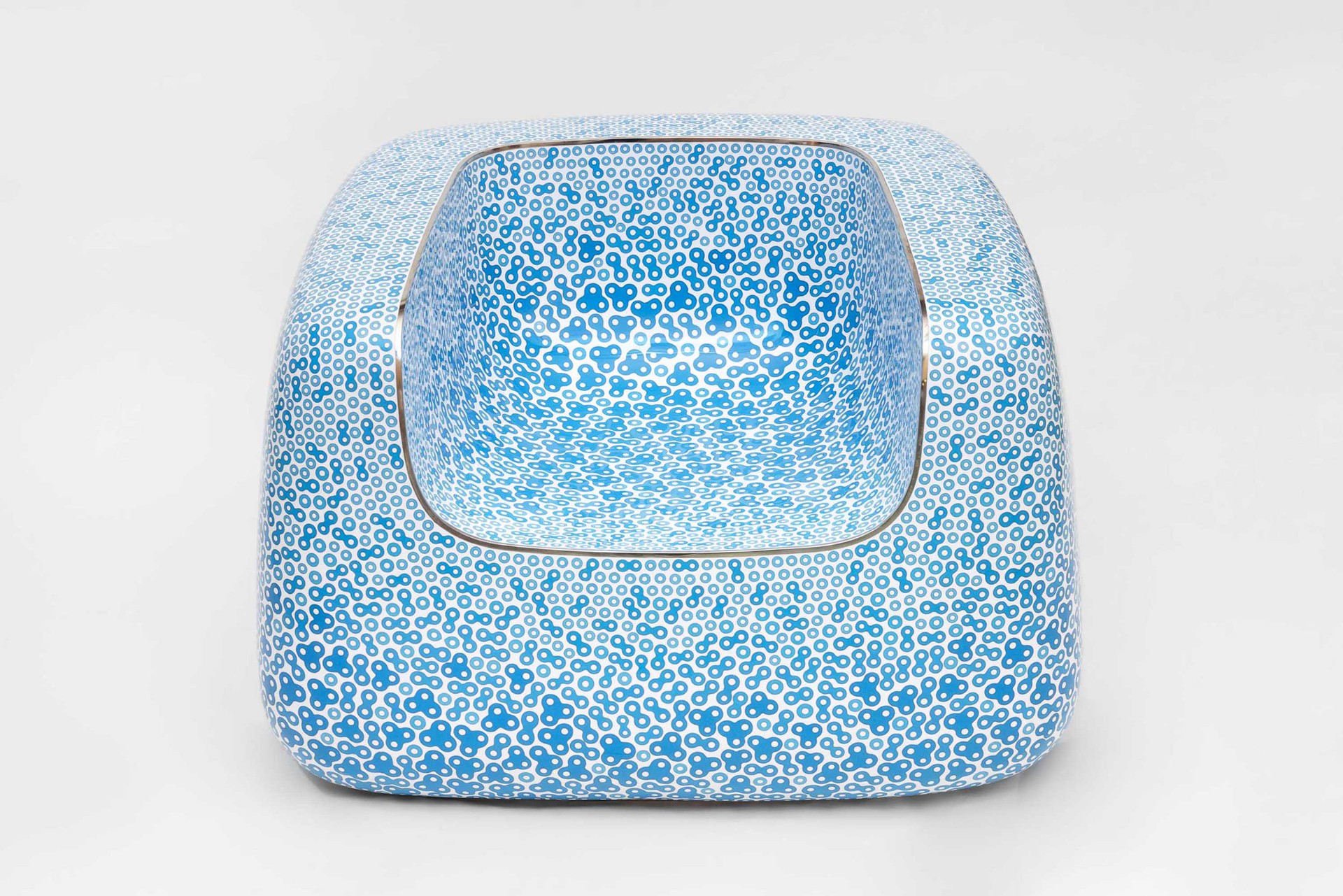White & Blue Cloisonné Chair